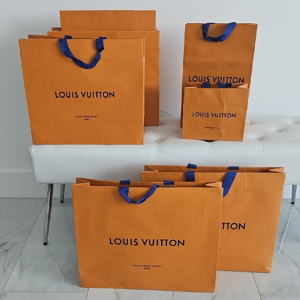 Louis Vuitton Tangerine Bags with Navy Handles